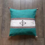 Moroccan berber cushion green and white