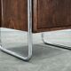 Bauhaus Oak and Chrome Tubular Nightstand, Czechoslovakia 1940s