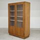 Armoire d'école vitrée en chêne 1960
