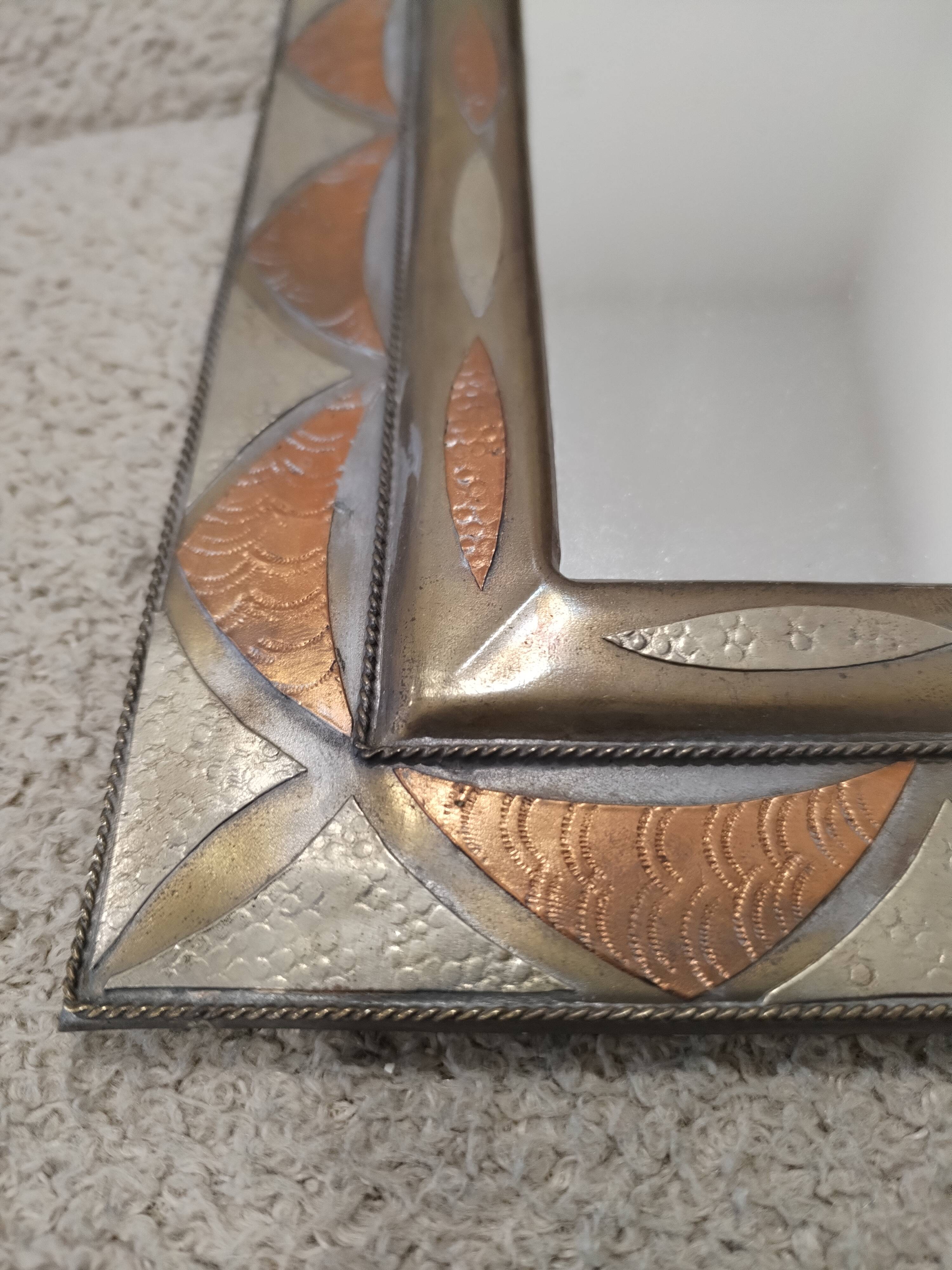 Brass and copper mirror