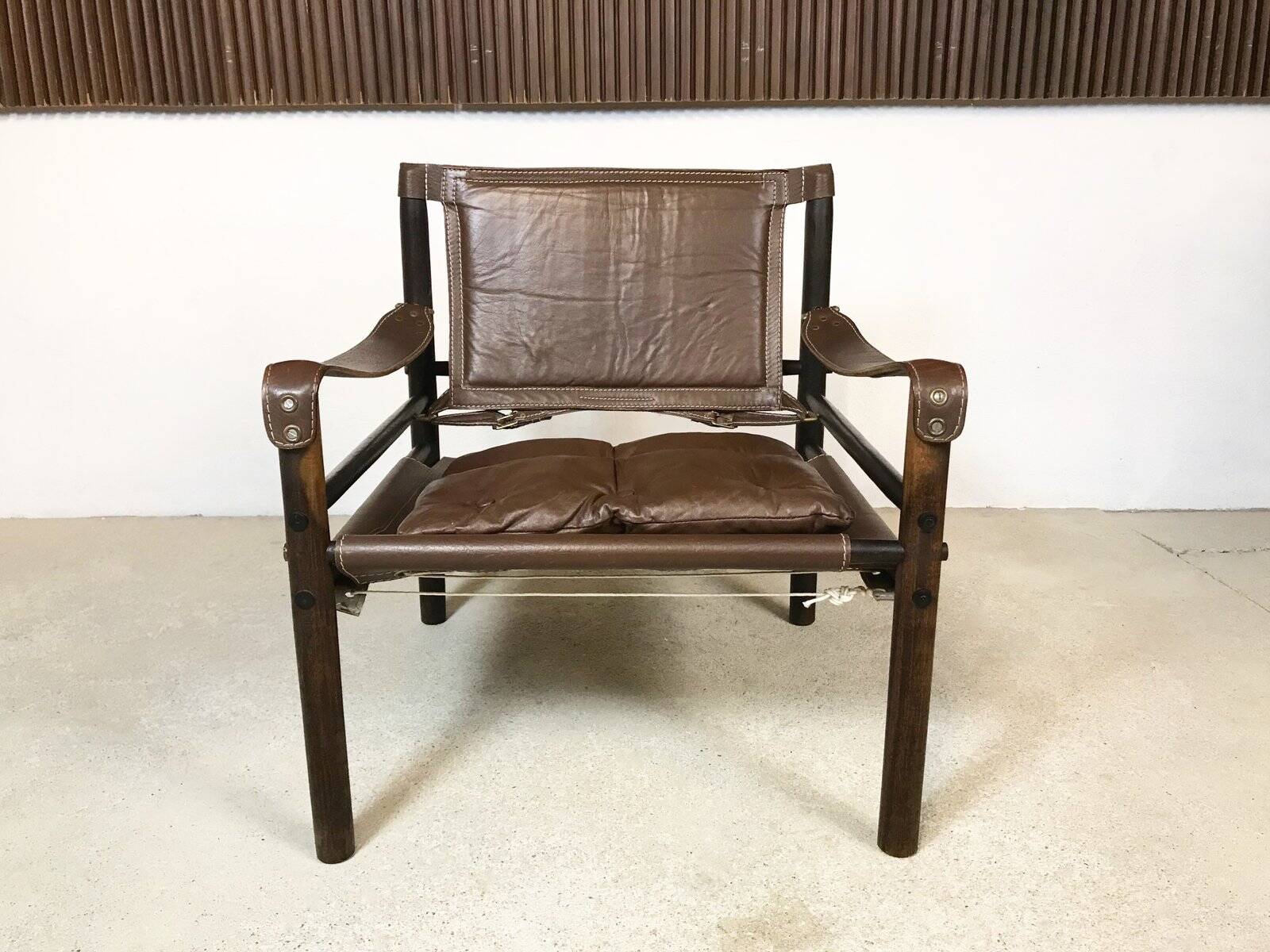 Model Sirocco leather safari chair by Arne Norell, 1960s