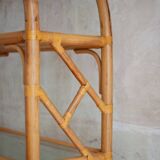 Vintage bamboo arch bookshelf, 1970s