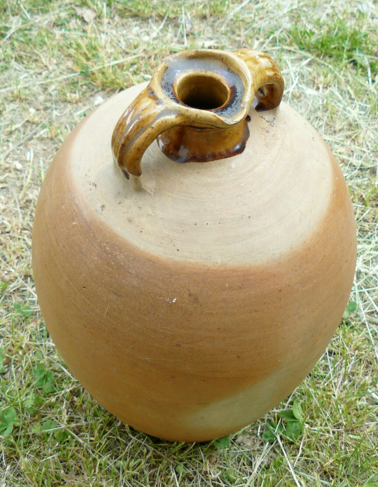 Ovoid jug sandstone of beauvaisis pottery folk art