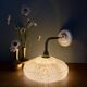 Angled wall lamp with vintage shade in yellow Clichy glass