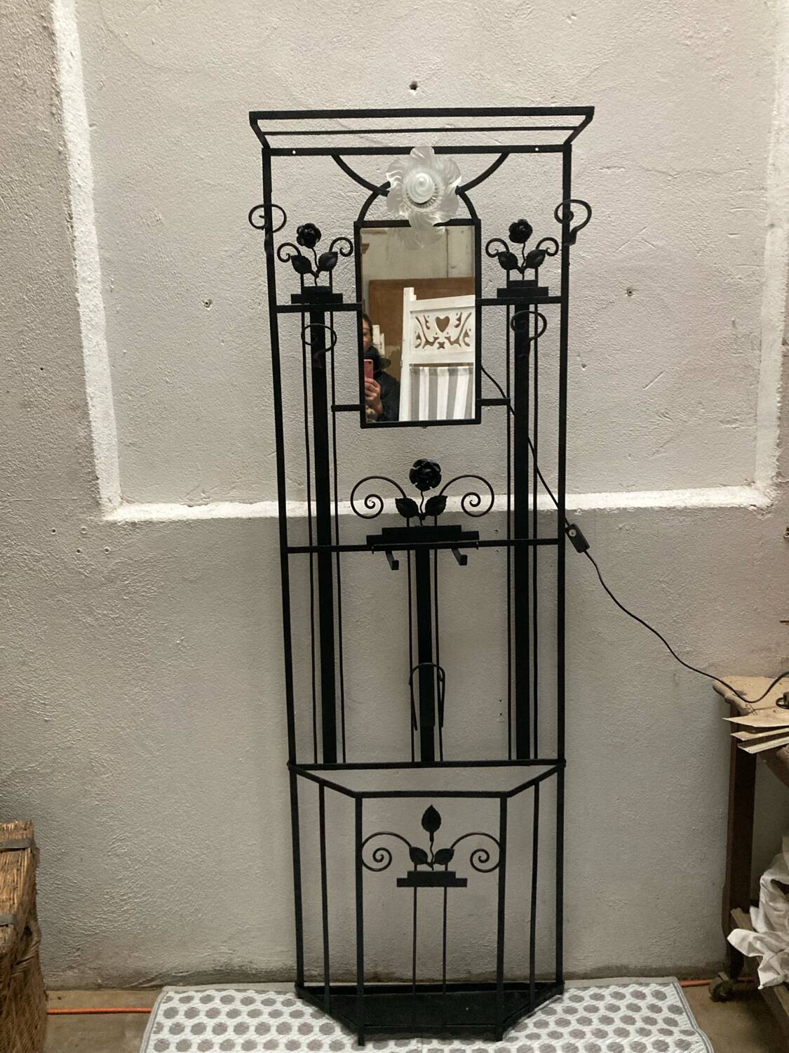 Art Deco coat rack wrought iron wardrobe
