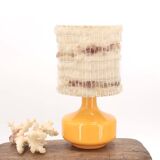 Orange lamp with wool lampshade, 70s