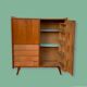 Vintage secretary cabinet with compass feet 1960