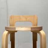 Mid-Century Modern High Stools K65 by Alvar Aalto for Artek, Finland, 2017, Set of 3