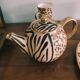 Leopard tiger print coffee service