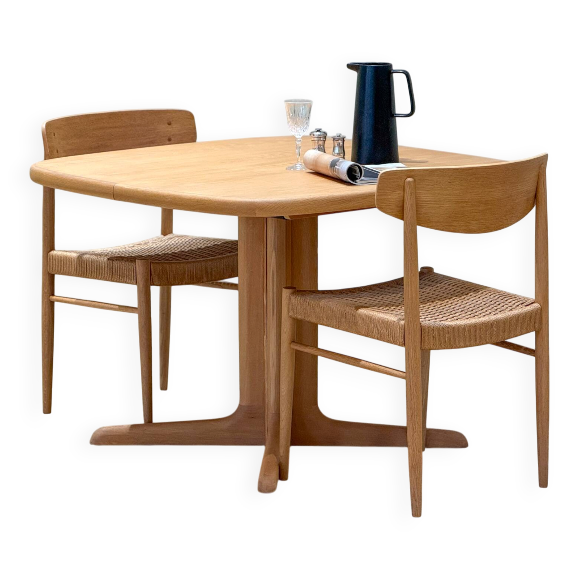 Danish Double Extending Oak Dining Table by Skovby, 1960s