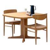 Danish Double Extending Oak Dining Table by Skovby, 1960s