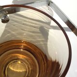 Seau à glaçons verre soufflé ambre 70’s