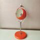 Lampe orange vintage space age, globe oculaire, 1970