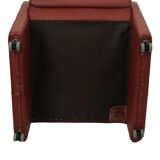 Vintage Couple Red Sofas Armchairs High Quality Faux Leather