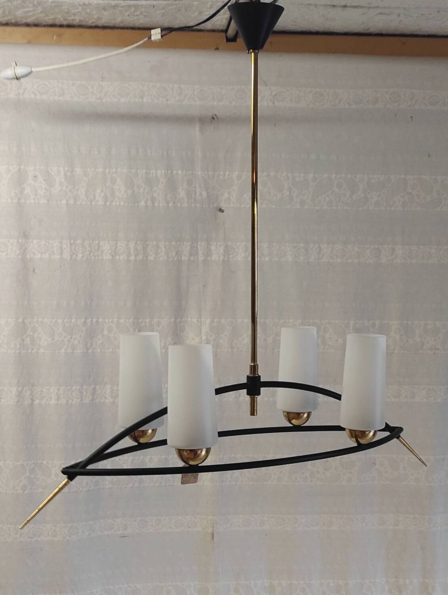 Modernist chandelier by Gaston Fossati for Les Ateliers d'art d'Uzes - 1950s