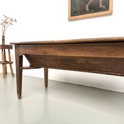 Farm table, old solid oak dough trough, France, around 1920.