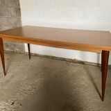 Scandinavian extendable table in light oak and teak 166/202/238x89cm vintage an50