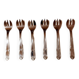 6 stainless steel oyster forks in perfect condition
