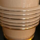 Lamp base in pink and gold opaline