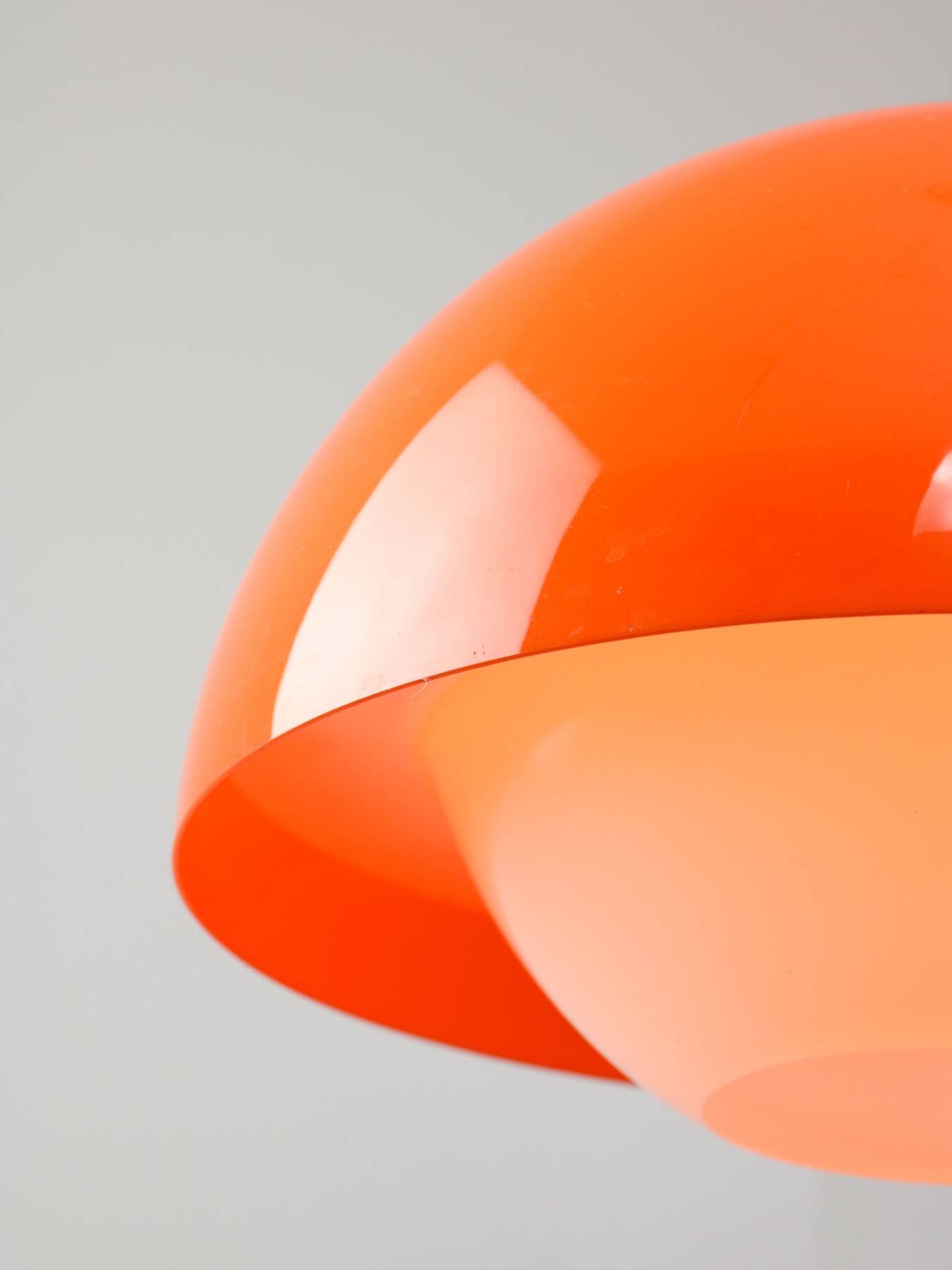 Italian Space Age Pendant in Chrome and Orange Plexiglass, 1970s