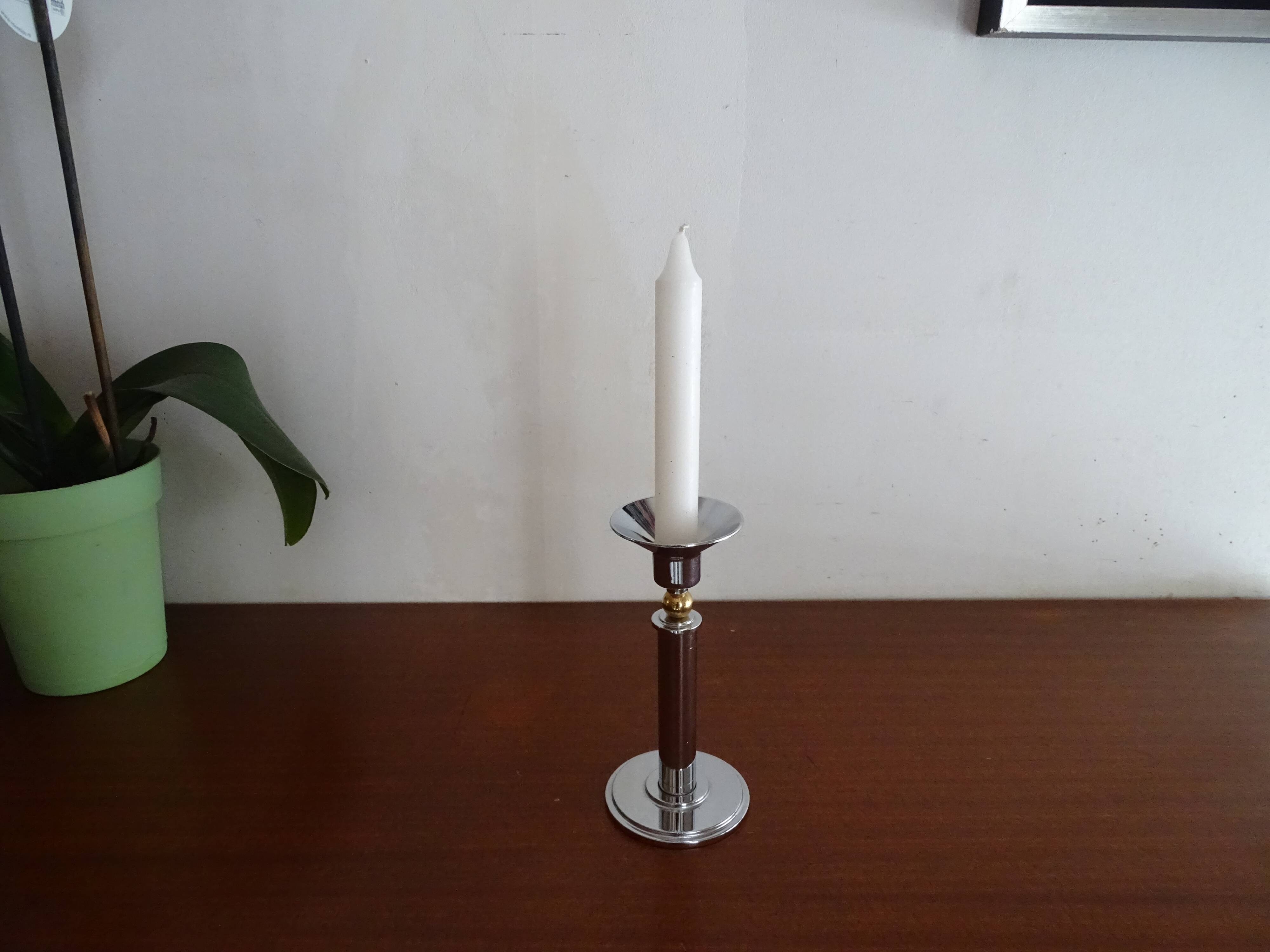 Silver and gold candle holder