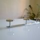 Wall coat rack with 3 chrome metal hooks, vintage 80s.