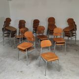 Lot of 24 chairs school chairs industrial style ex Czechoslovakia 1950