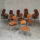 Lot of 24 chairs school chairs industrial style ex Czechoslovakia 1950