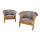 2 x armchair / club chair / floral fabric / 1980s