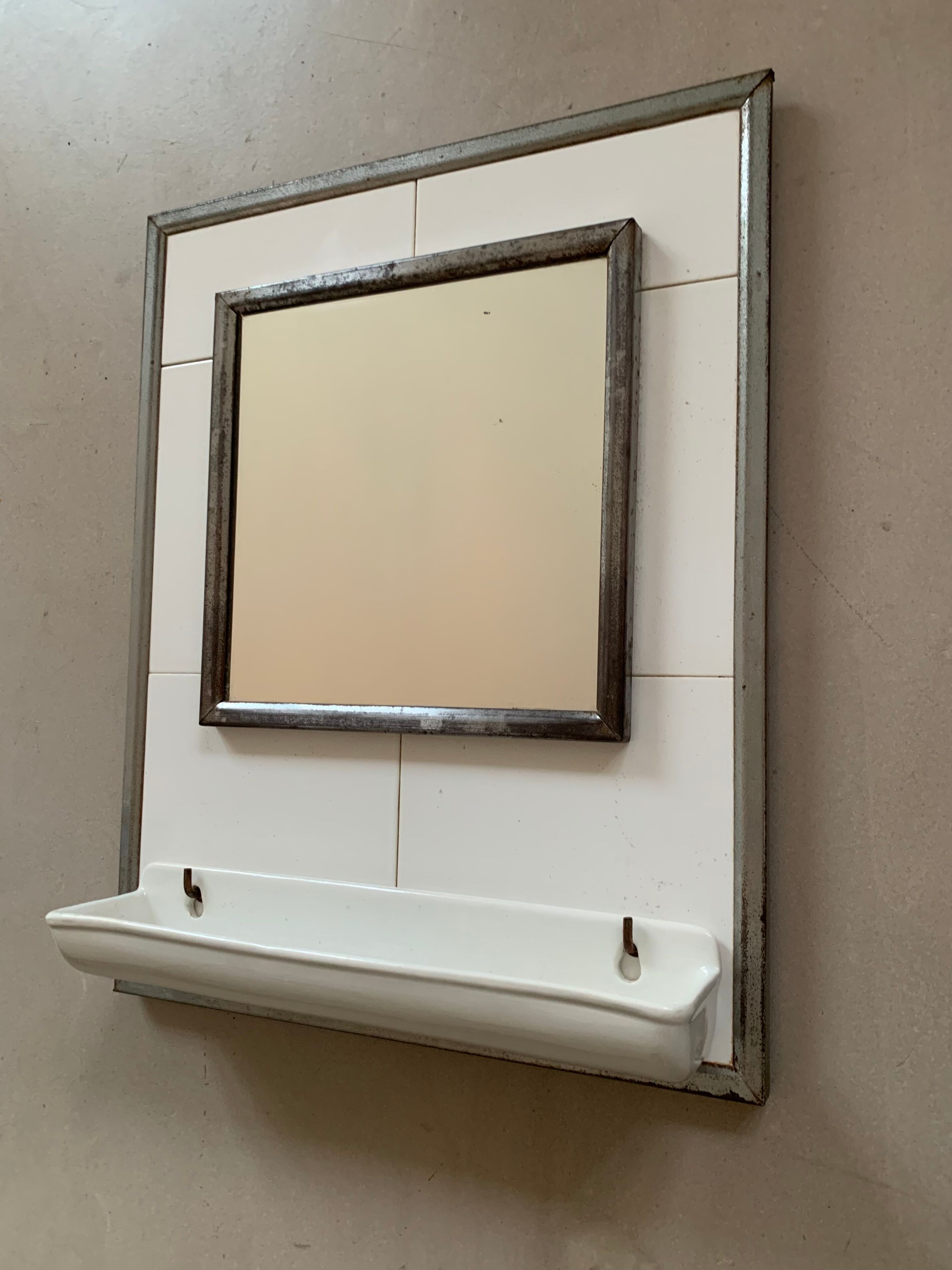Barber mirror old tiles