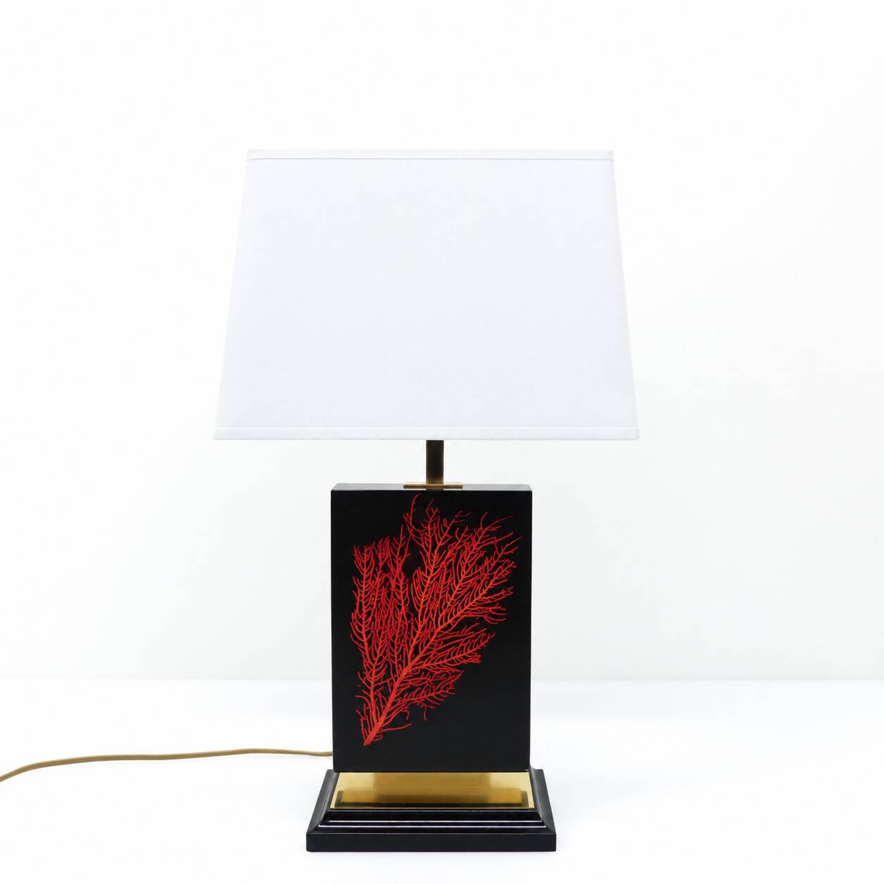 Maison Le Dauphin – “Caraïbes” lamp with gorgonia inclusion 1970-1980