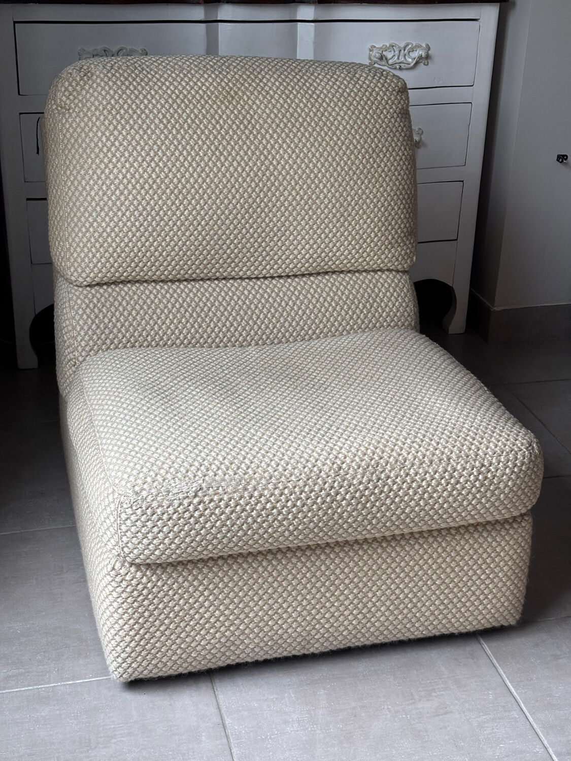 Swann brand wool fabric armchair
