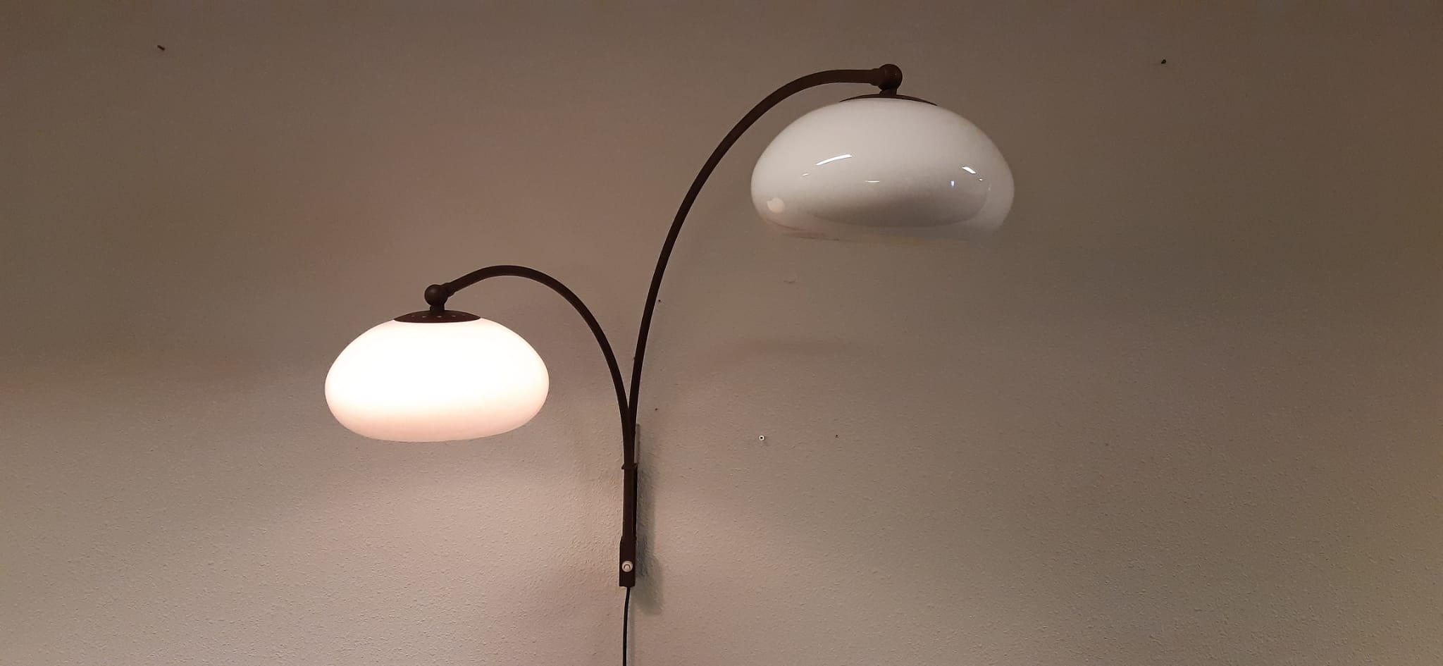 Space Age mushroom doublet arc wall lamp with , Dijkstra 1970s