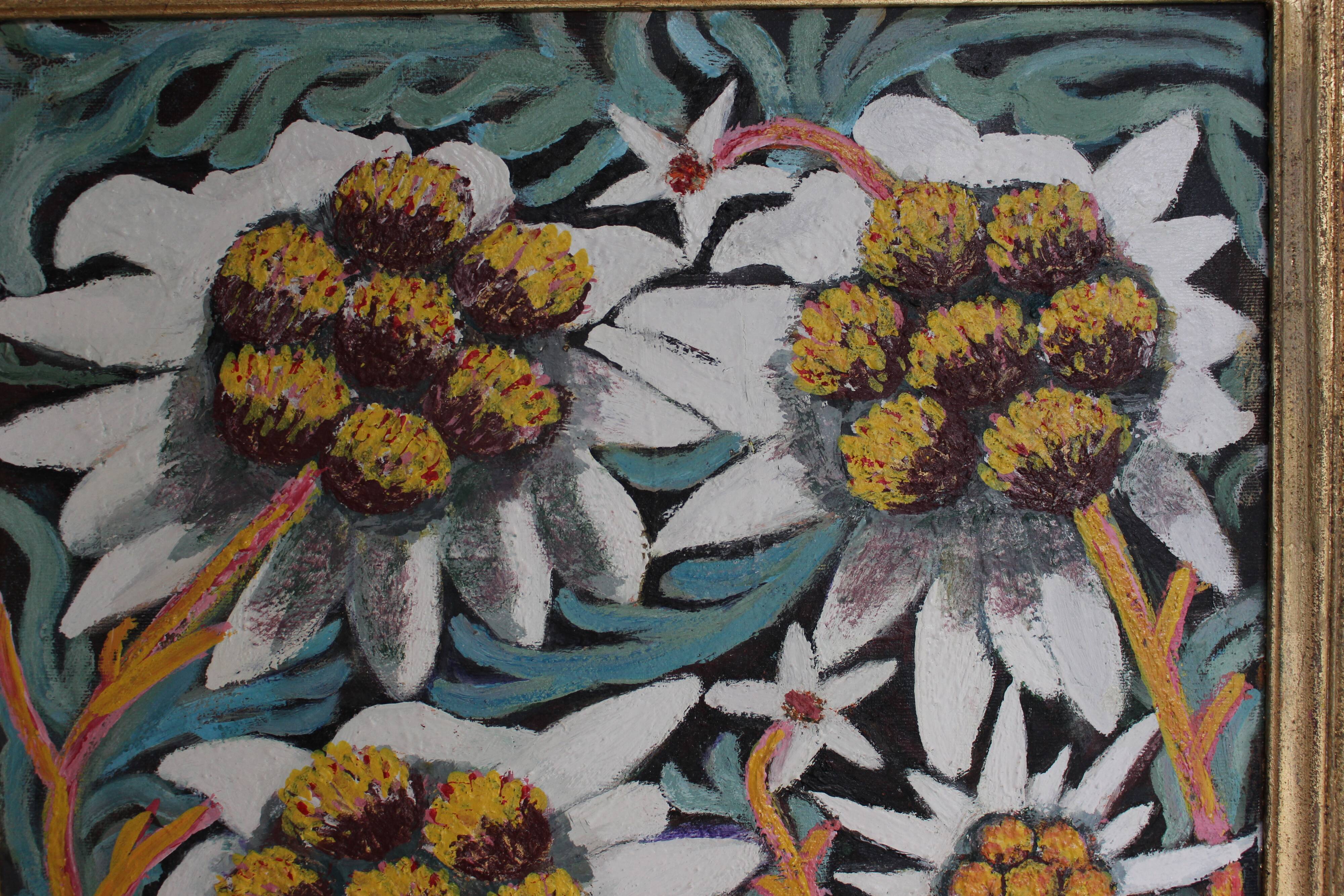 Oil on canvas "porcelain flowers"