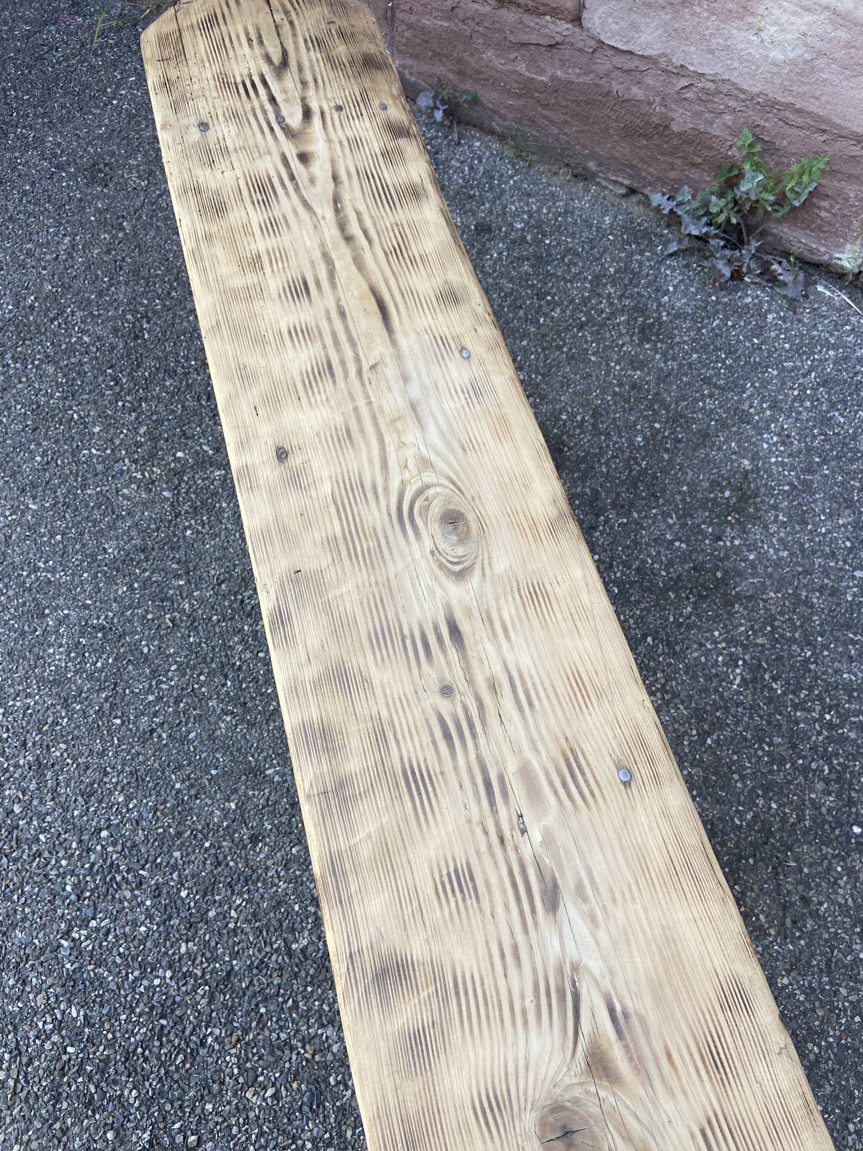 Rustic bench natural wood