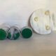 Marble candlestick trio with holder