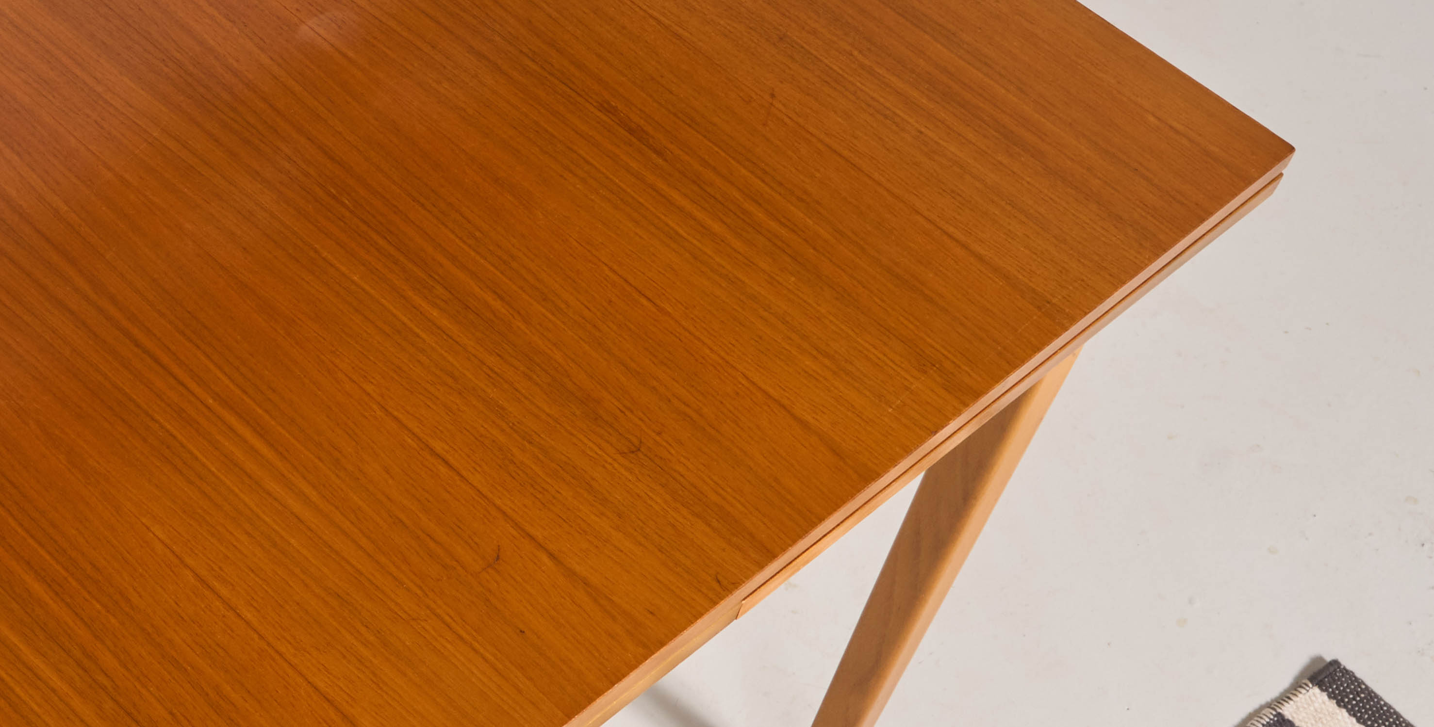 Vintage Scandinavian style dining table, side extensions