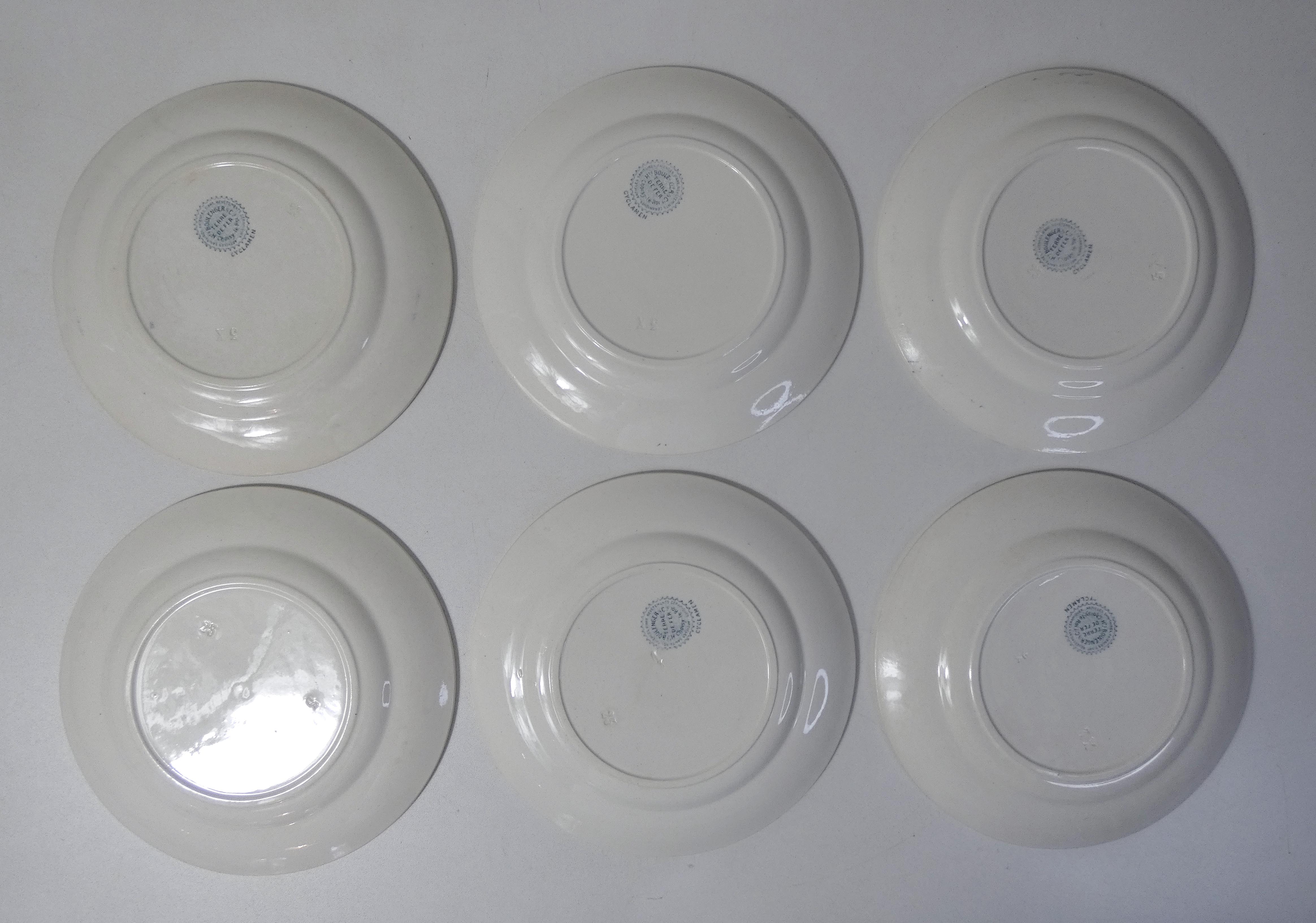 Terre de fer 6 assiettes plates Cyclamen