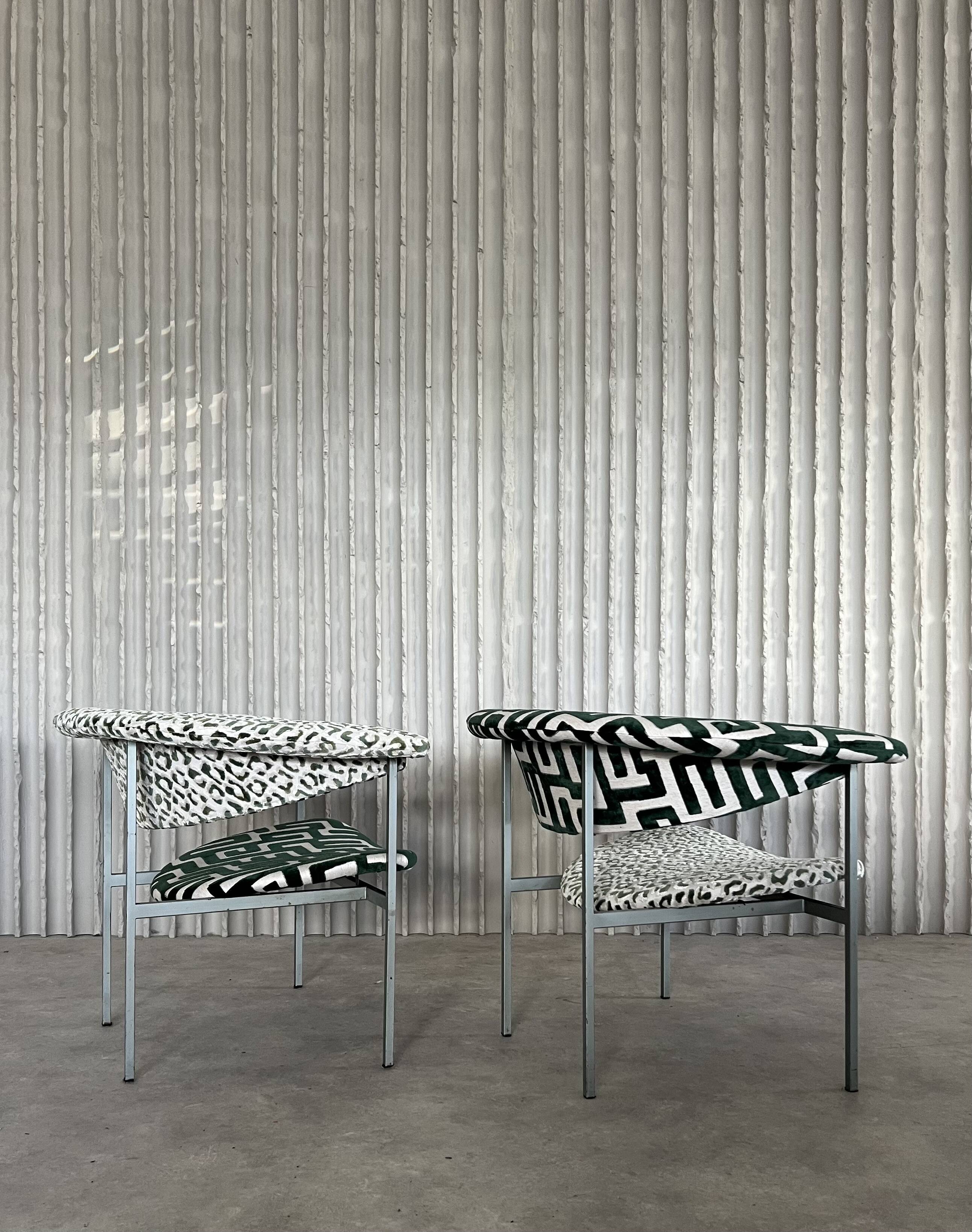Pair of “Meander Gamma” Chairs by Rudolf Wolf — Newly Upholstered