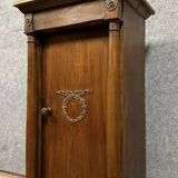 Empire period bedside table in mahogany and gilded bronze circa 1810-1820