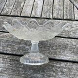 Molded pressed glass compote bowl