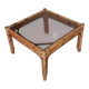 Vintage coffee table, rattan, bamboo and glass in the style of Vivai del Sud.