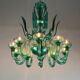 Venetian chandelier in emerald murano glass 10 arms of light