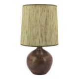 Stoneware lamp by Michel Dumont, green lampshade, 1970s