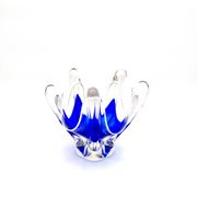Cup Hospodka Chřibská Cristal Bohême Bleu Cobalt and Opaline Circa 60