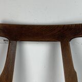 Chaise d'appoint brutaliste artisanale antique fabriquée à la main, style ferme néerlandais