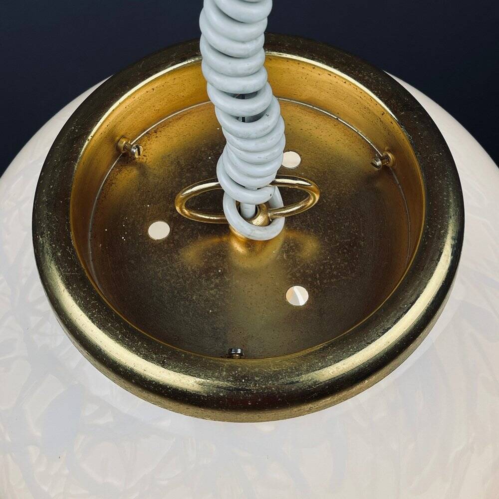 Classic white Murano pendant lamp, Italy, 1970s