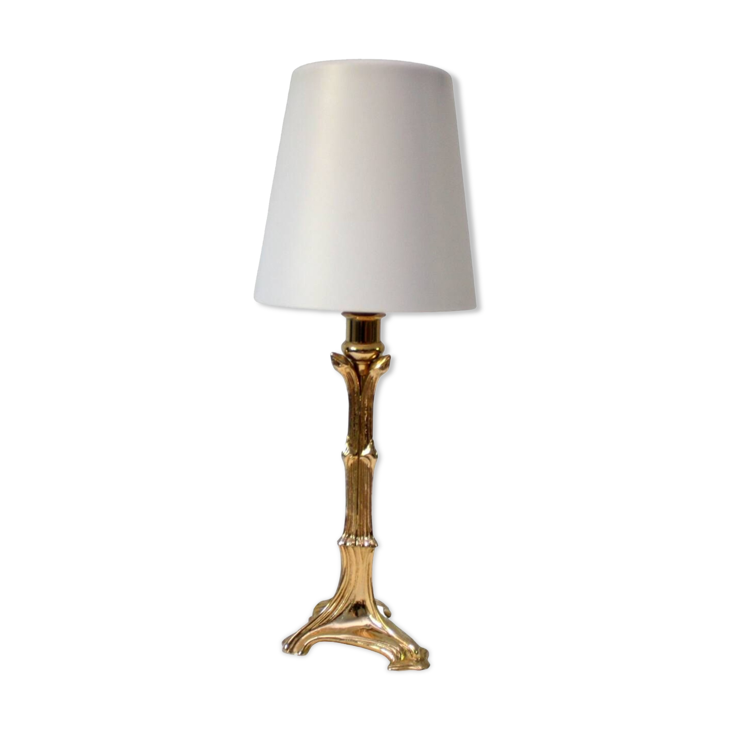 Vintage bamboo style brass lamp 70's signed cattadori