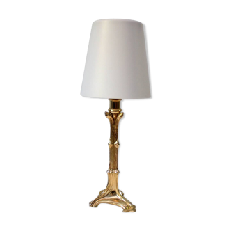 Lampe laiton vintage style bambou 70's signée cattadori