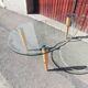 Table basse vintage bois et verre